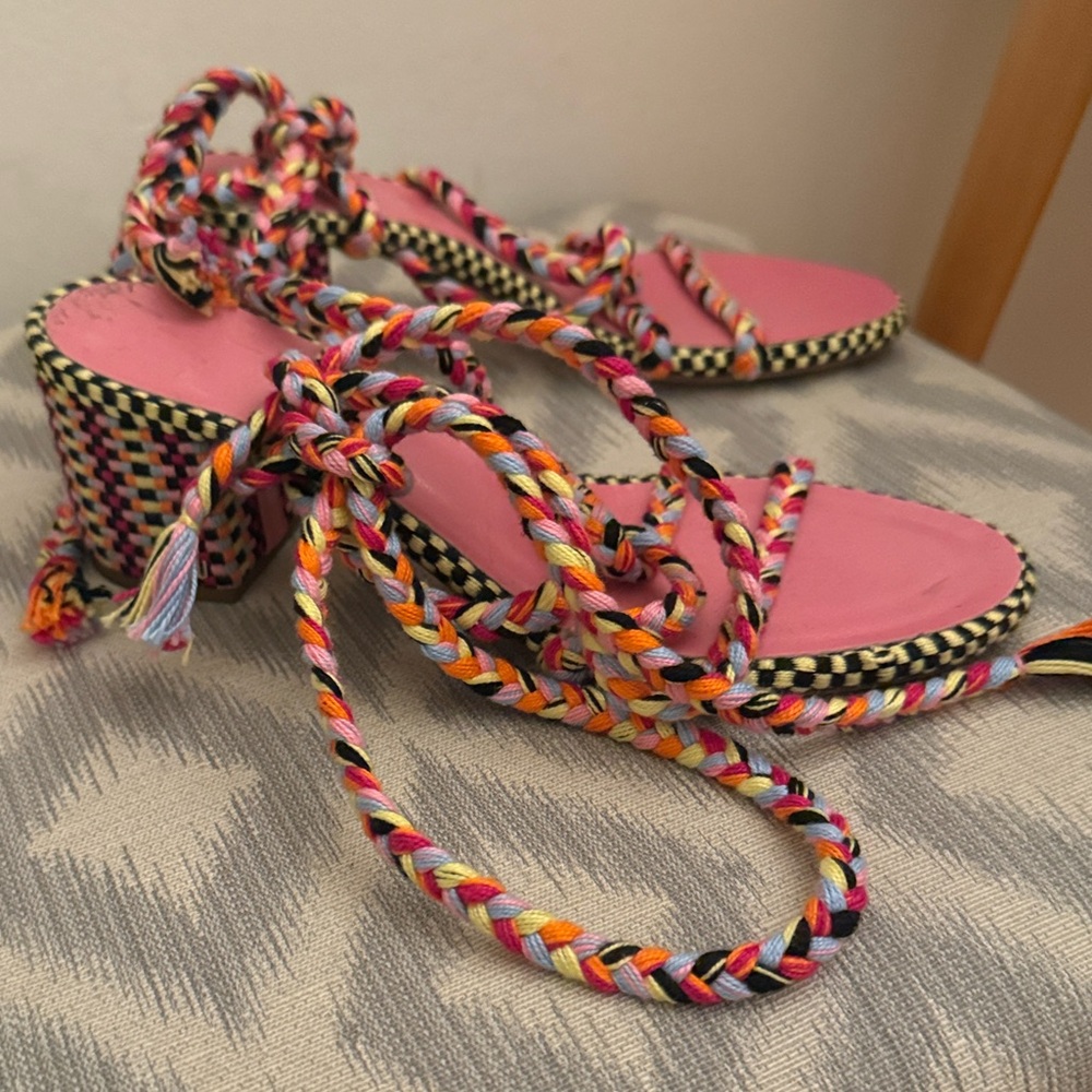 Colorful Block Heel Sandals - Picture 7 of 7